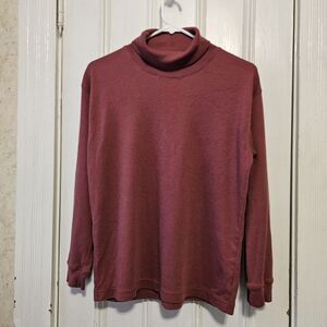 Vintage 90s NY Line Maroon Turtleneck Long Sleeve Shirt - Women's XL (Fits M/L)